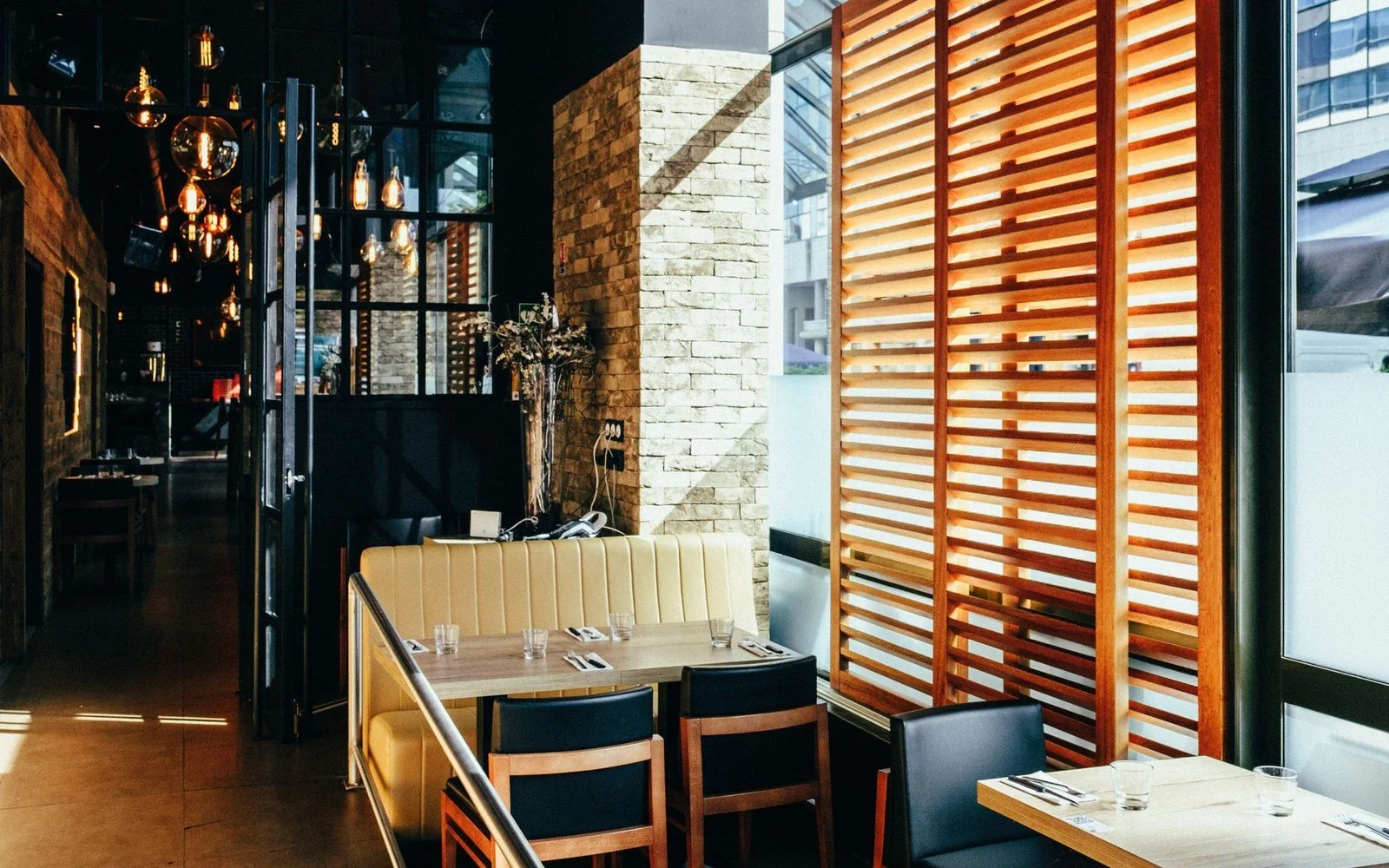 Hospitality furniture and fit-out products in an interior setting